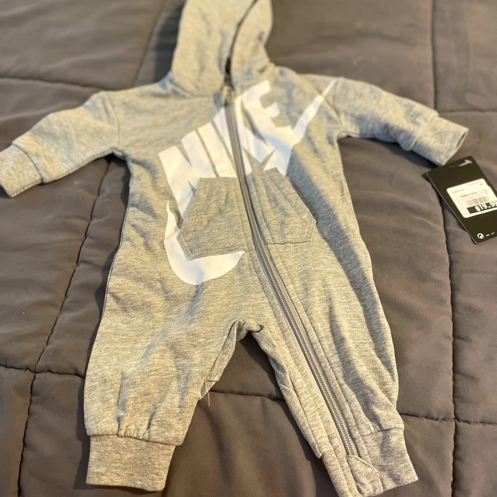 Grey and white Nike jumpsuit